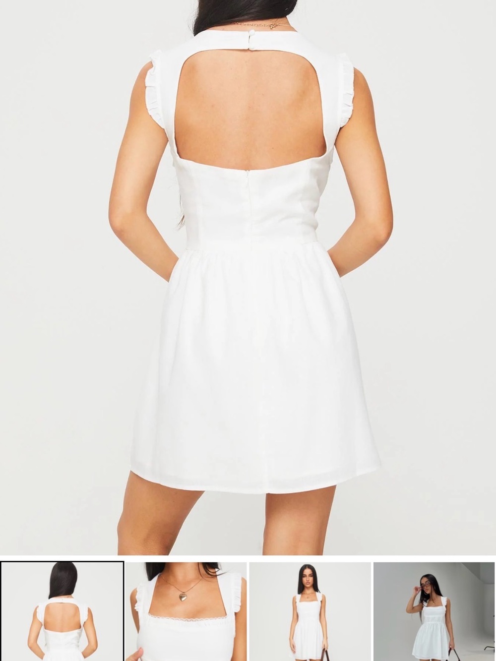 Princess Polly Mochi Mini Dress White NWOT - Picture 4 of 4